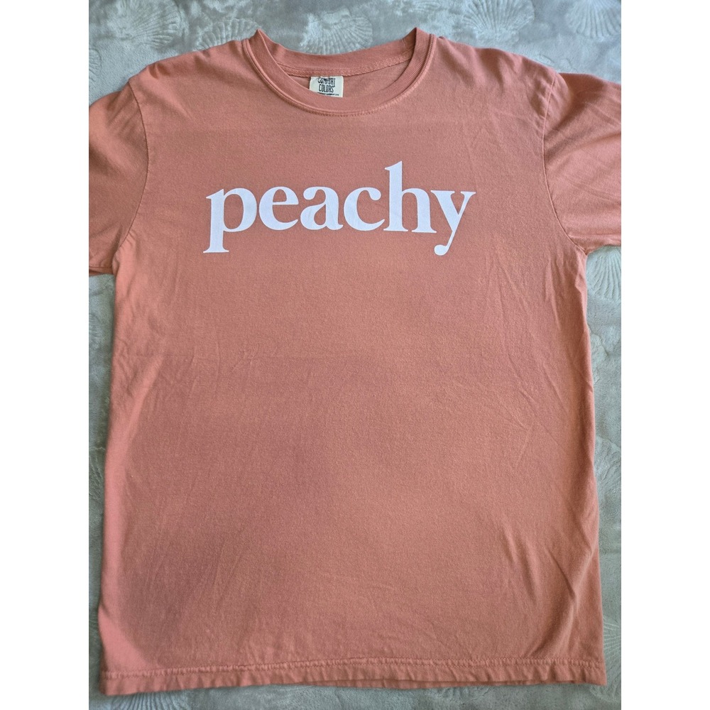 Comfort Colors Peachy Long Sleeve Graphic T-Shirt Peach Orange Medium